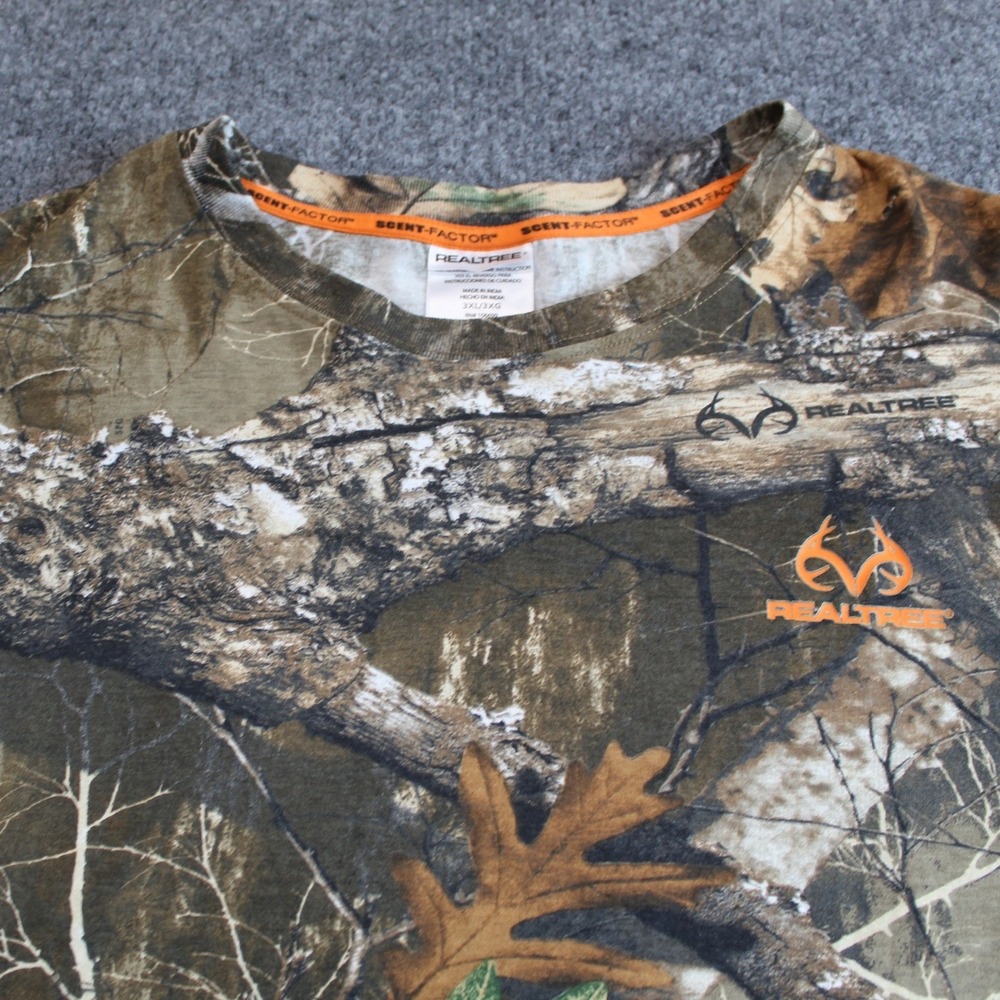 Realtree Edge Mens 3XL Camo Long Sleeve Shirt‎ Scent-Factor TS1307 Hunting Tee